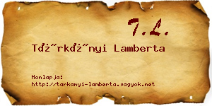 Tárkányi Lamberta névjegykártya